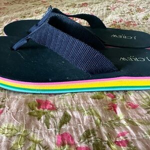 J. Crew Dark blue retro rainbow flip
Flops